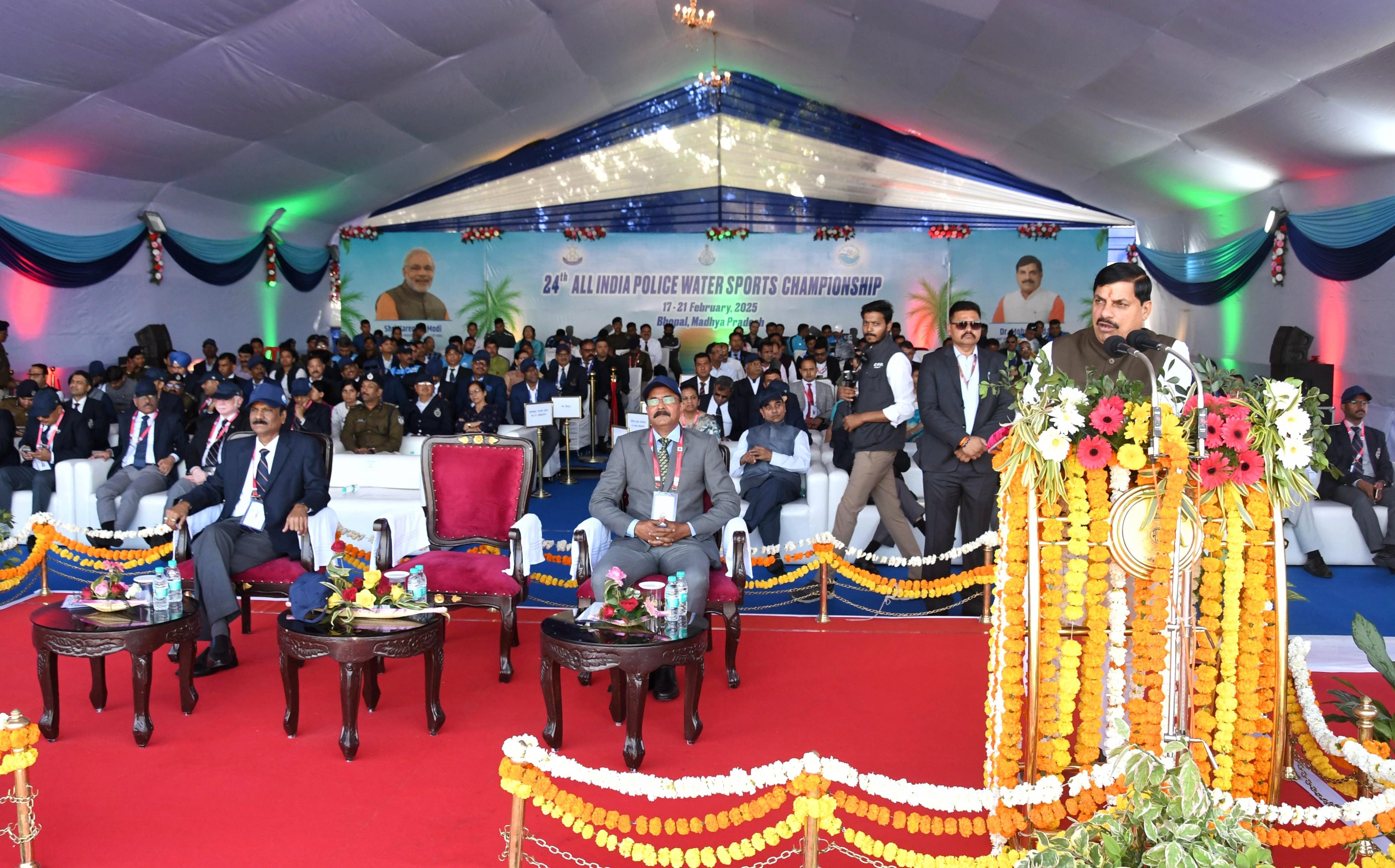 Read more about the article भोपाल में 24वीं अखिल भारतीय पुलिस वाटर स्पोर्ट्स प्रतियोगिता का भव्य आगाज: मुख्यमंत्री डॉ. मोहन यादव ने किया शुभारंभ, देशभर के खिलाड़ियों को दी शुभकामनाएं