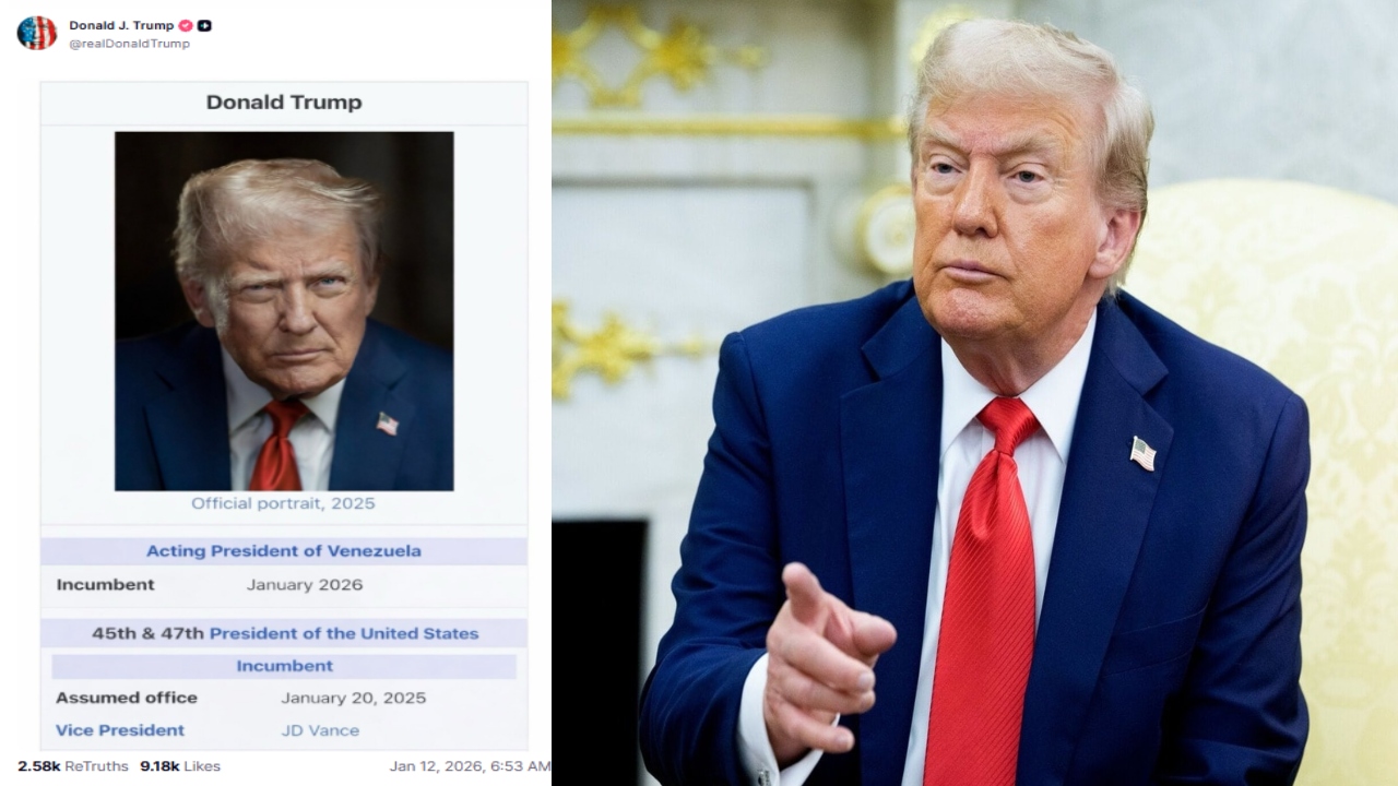 Read more about the article डोनाल्ड ट्रंप ने खुद को वेनेजुएला का कार्यवाहक राष्ट्रपति बताया, शेयर की तस्वीर, मचा बवाल!