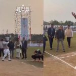 रविंद्र जडेजा की बॉल पर शिवराज सिंह चौहान ने जड़ा दमदार शॉट, बाउंड्री पार गई गेंद