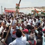 दिल्ली-मुंबई हाईवे पर थमी वाहनों की रफ्तार, किसानों के मुआवजे और गेहूं खरीदी को लेकर कांग्रेस का प्रदर्शन